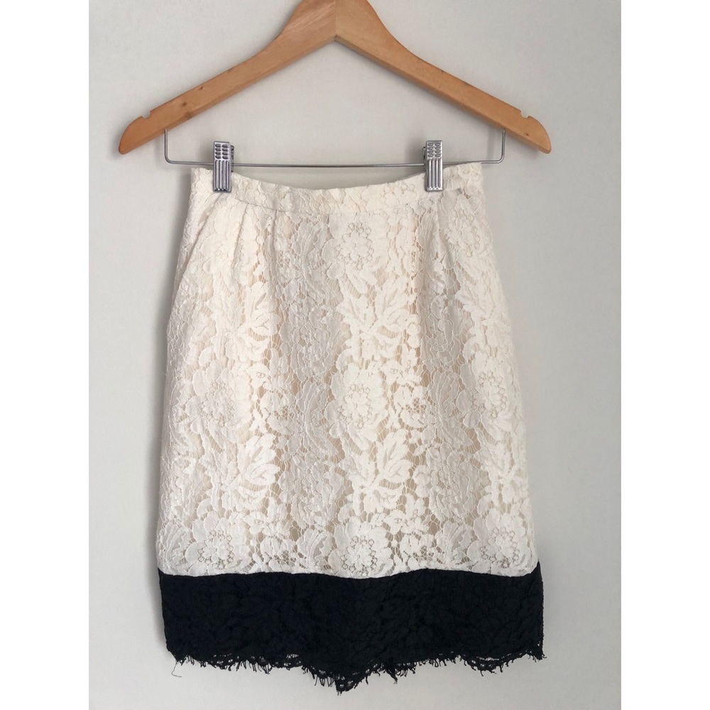 J Crew Lace Color block Pencil Skirt sz 00